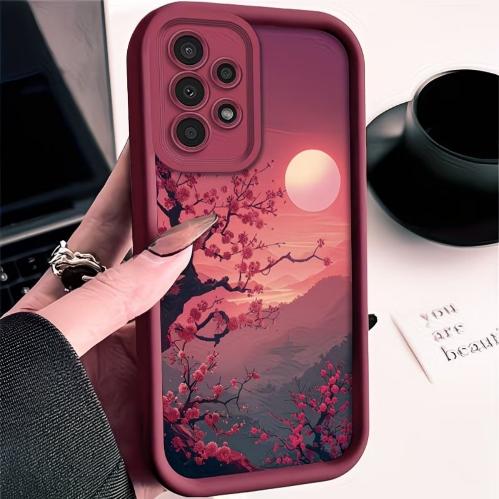Samsung Galaxy S25 - Funda Roja Anticaída Sunset Mountain Peak